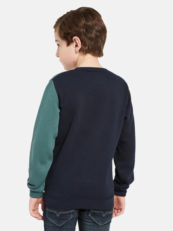 Octave Boys Olive Green Printed Sweatshirt