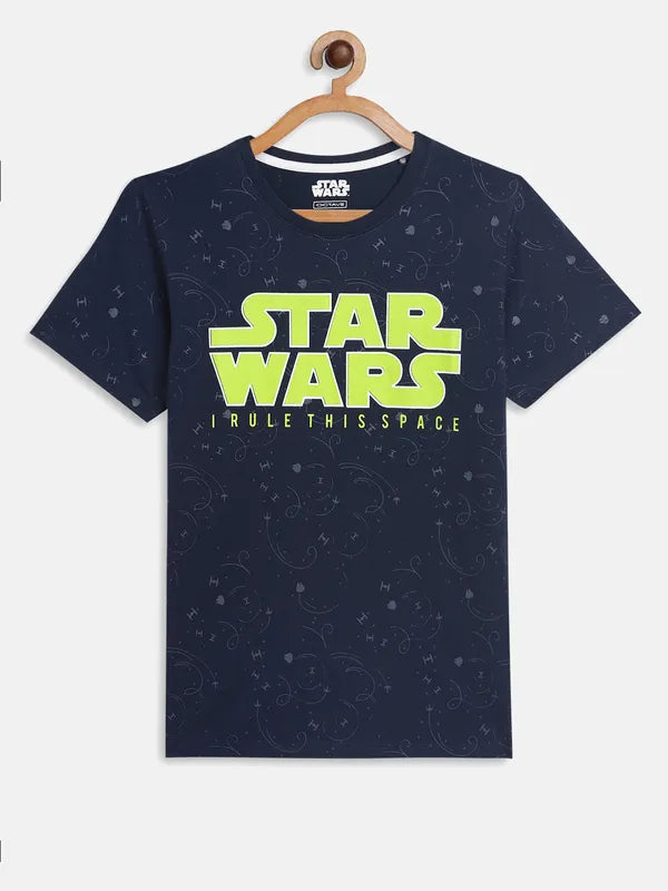 Octave Boys Blue Star Wars Printed Applique T-Shirt