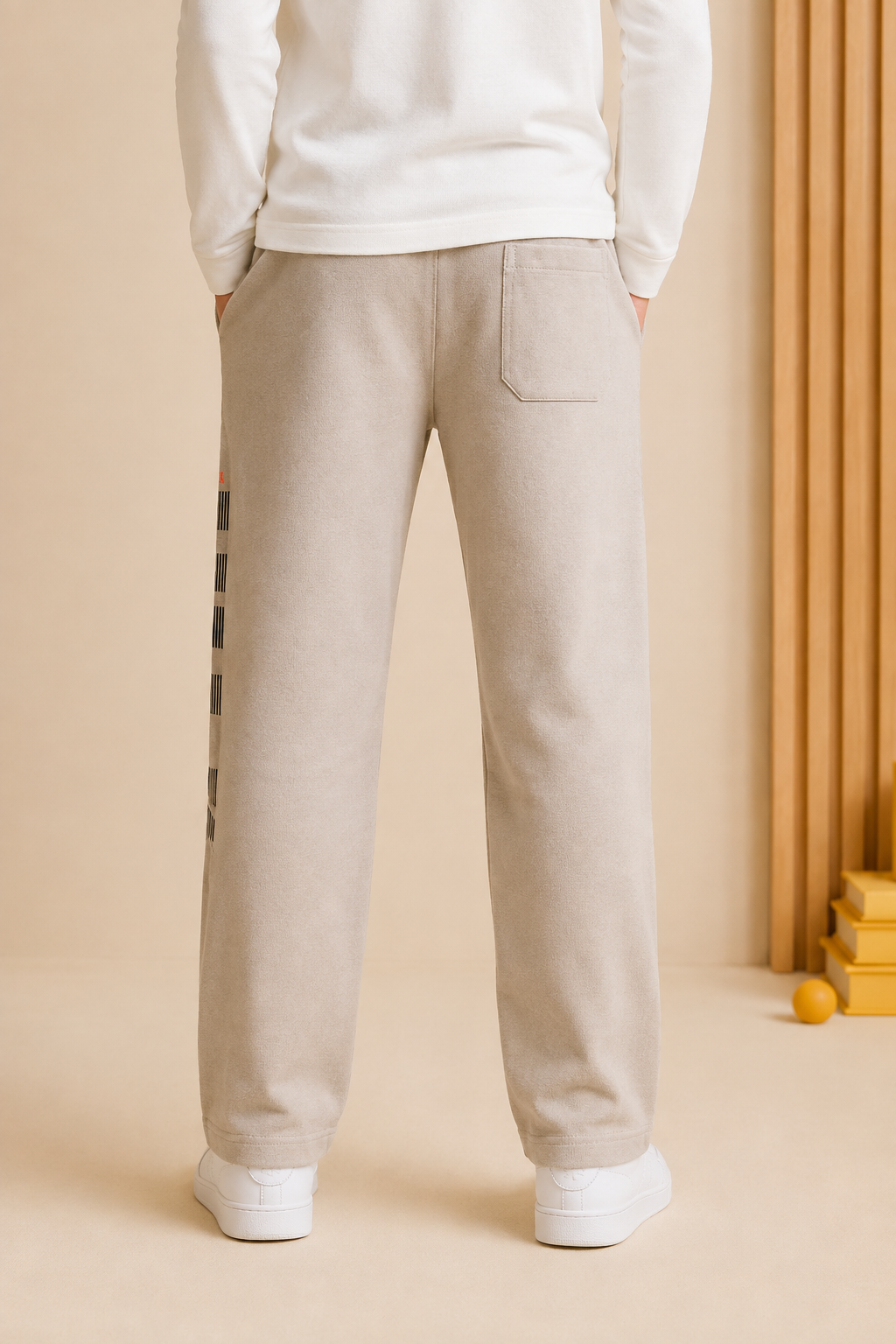 Junior Boys Marvel Hulk Sand Cotton Fleece Knitted Lower – Regular Fit Full Length Track Pants