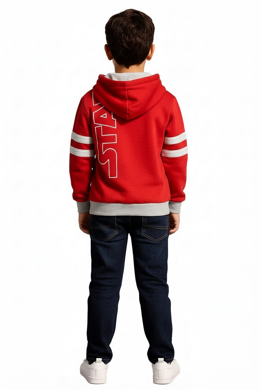 Boys Colourblocked Hooded Sweatshirt