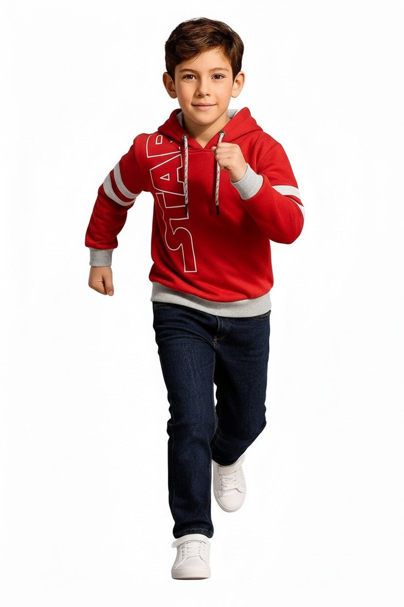 Boys Colourblocked Hooded Sweatshirt
