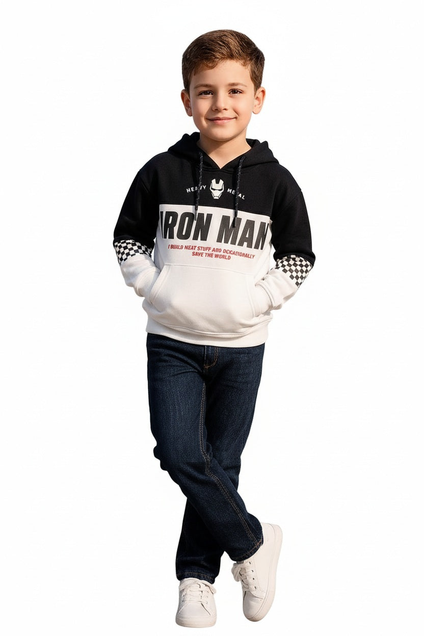 Boys Colourblocked Hooded Sweatshirt