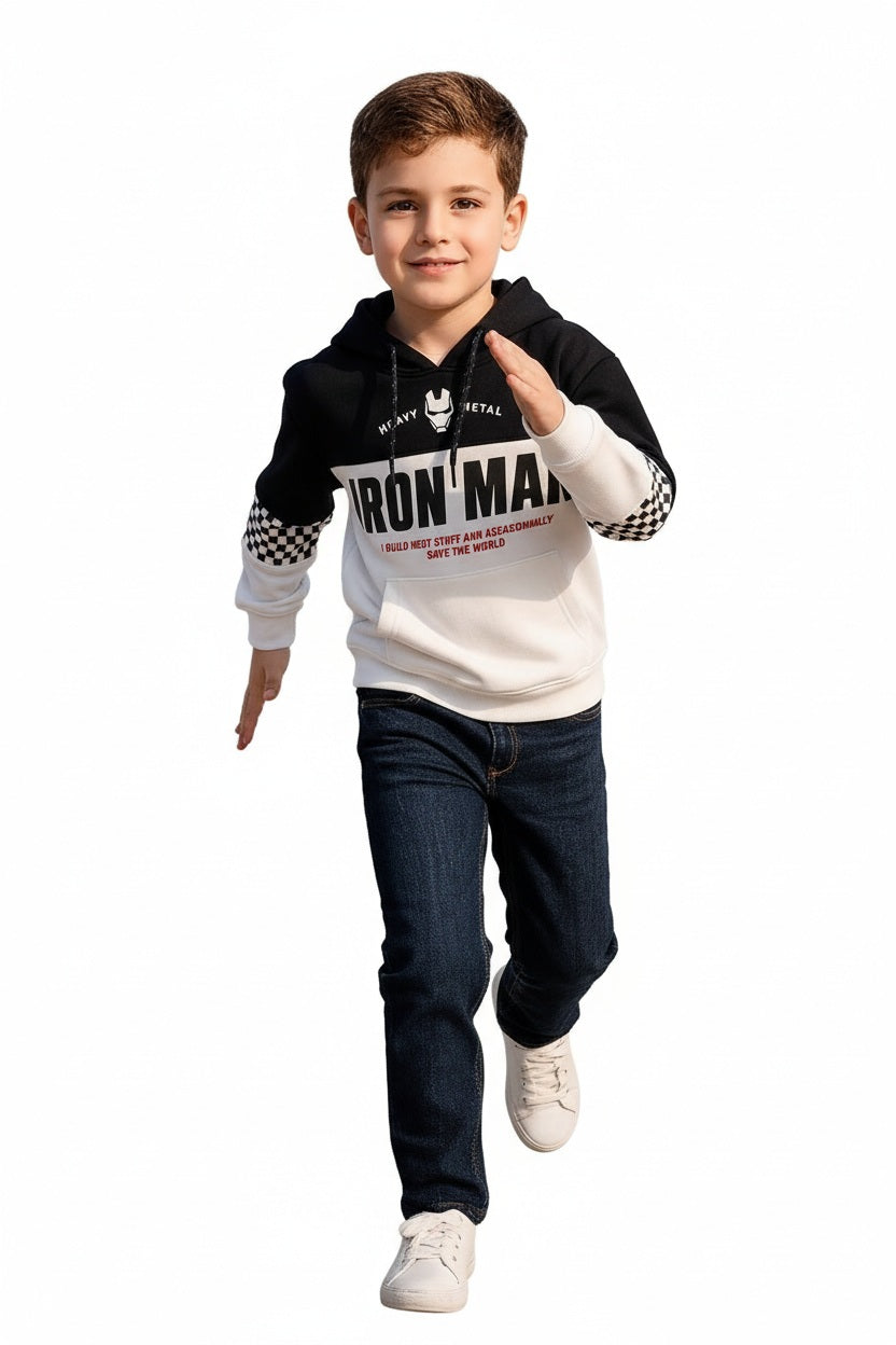 Boys Colourblocked Hooded Sweatshirt