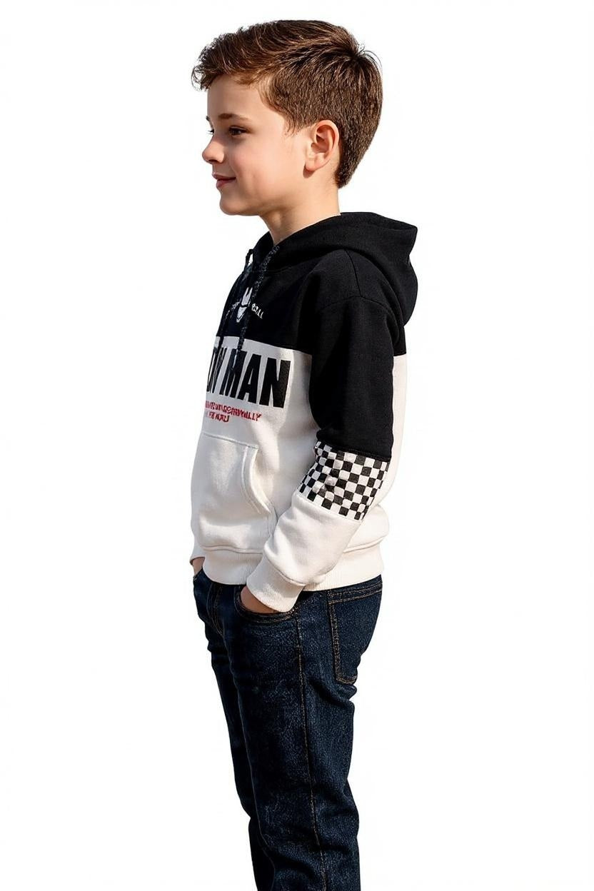 Boys Colourblocked Hooded Sweatshirt