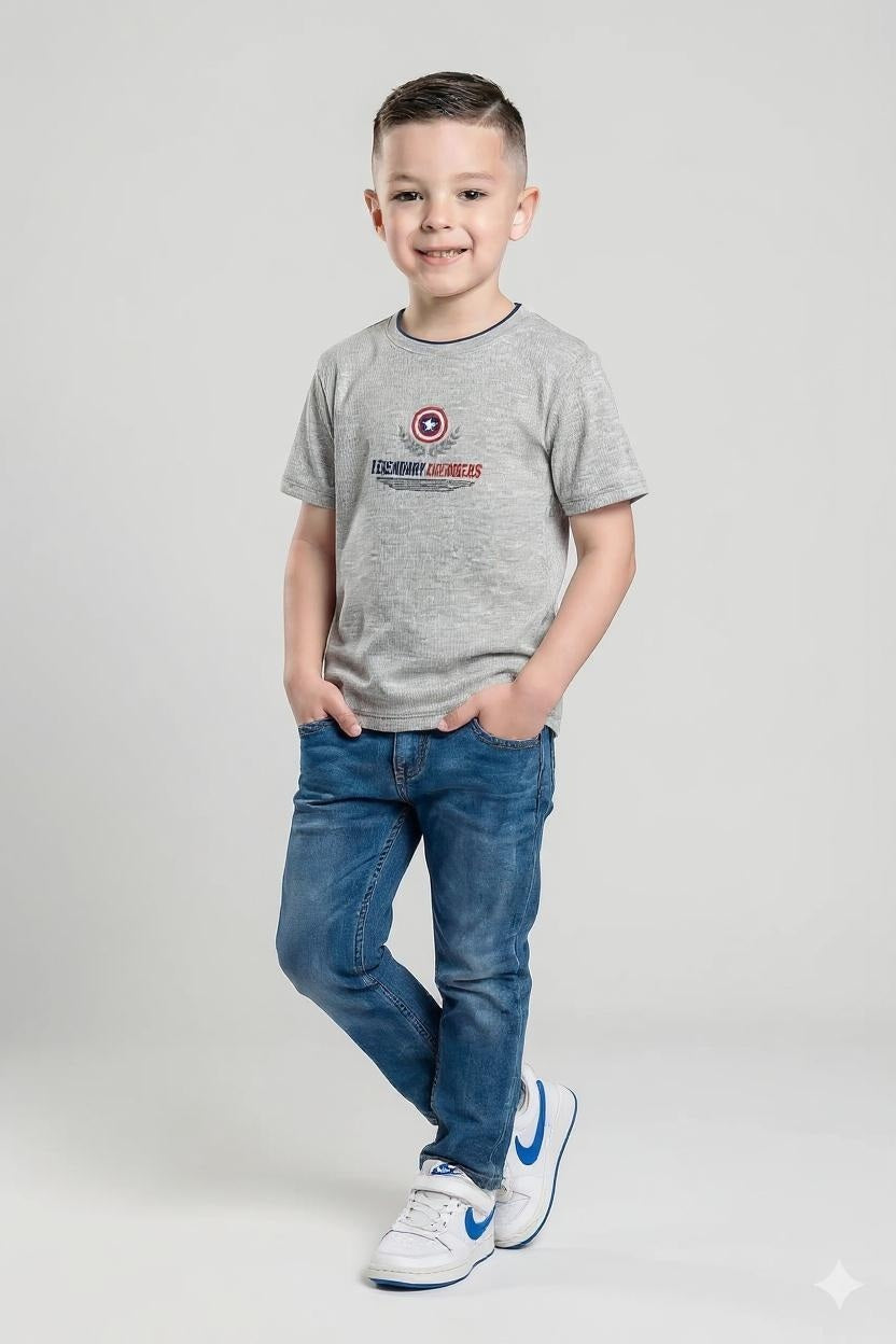 Boys Captain America Printed T-shirt
