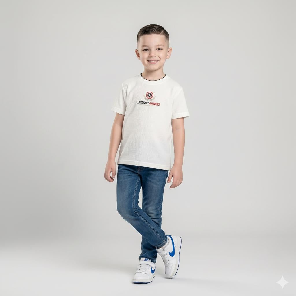 Boys Off White Captain America Printed T-shirt