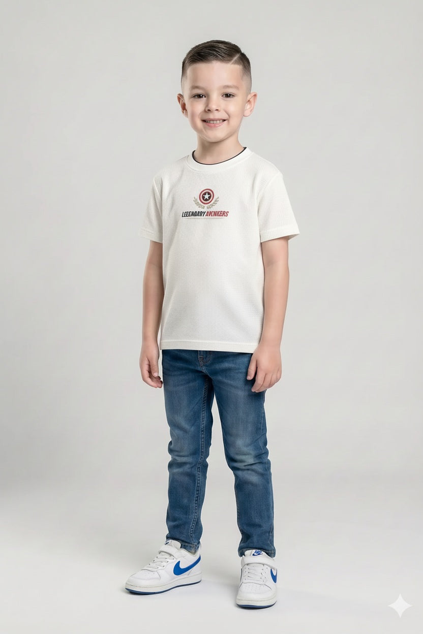Boys Off White Captain America Printed T-shirt