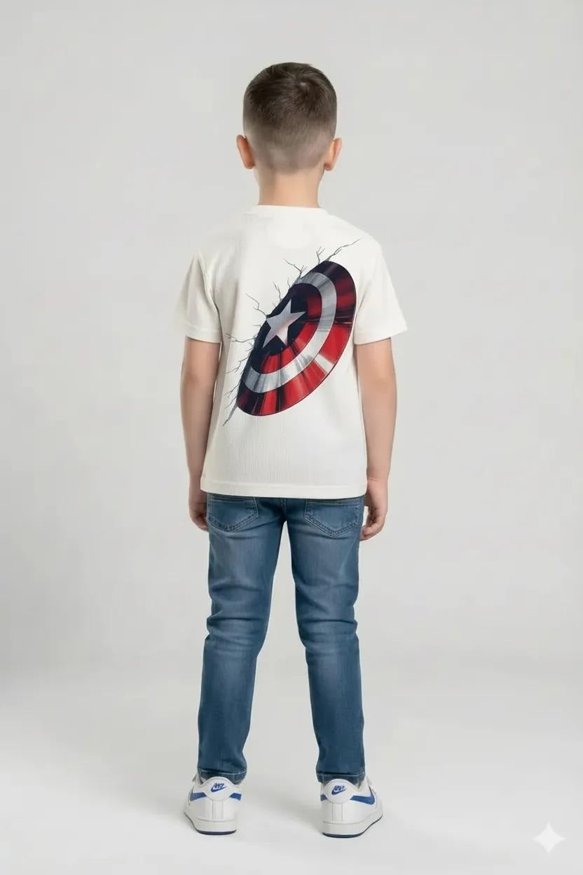 Boys Off White Captain America Printed T-shirt