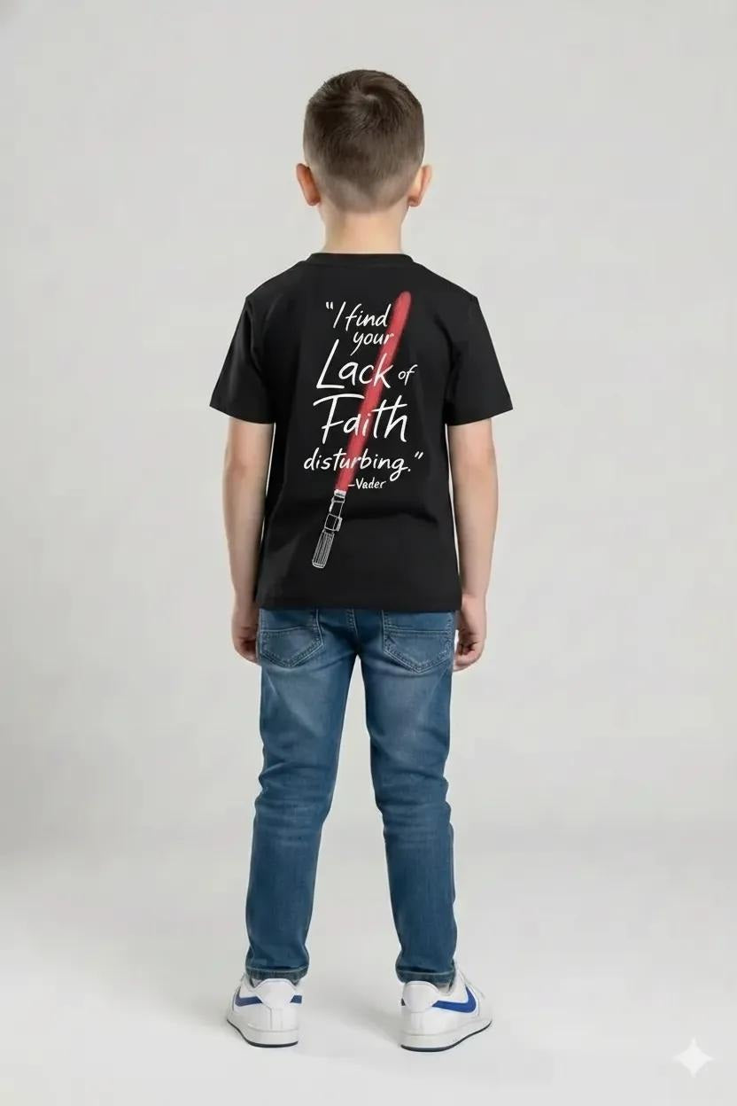 Boys Black Cotton Solid T-shirt