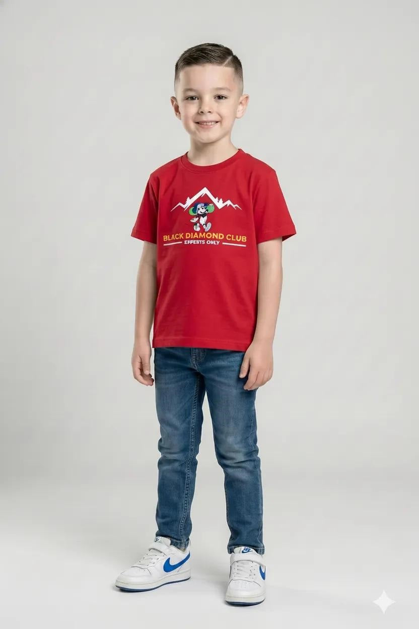 Boys Brick Mickey Mouse Printed T-shirt