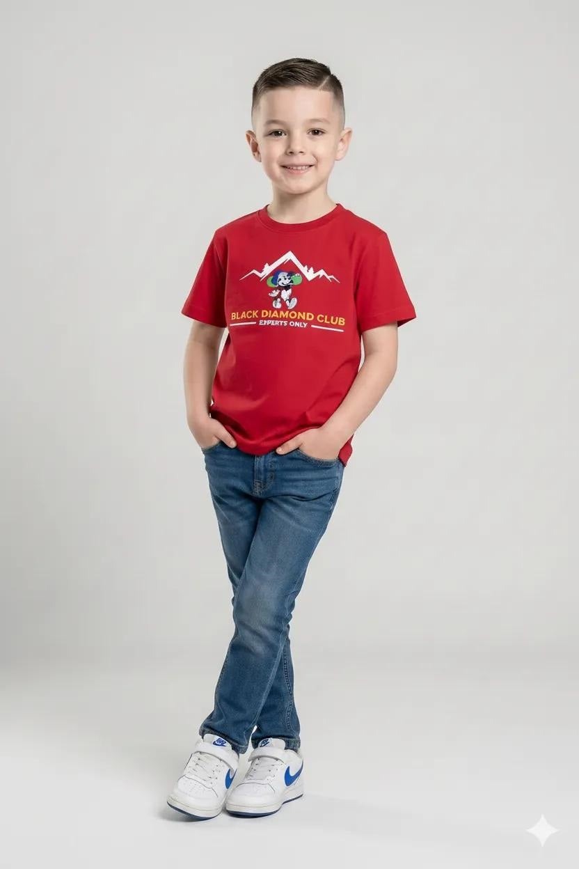 Boys Brick Mickey Mouse Printed T-shirt