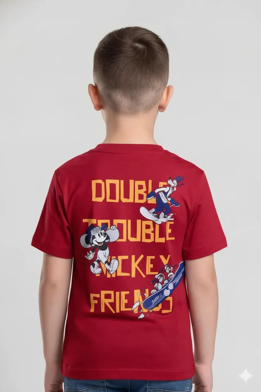 Boys Brick Mickey Mouse Printed T-shirt