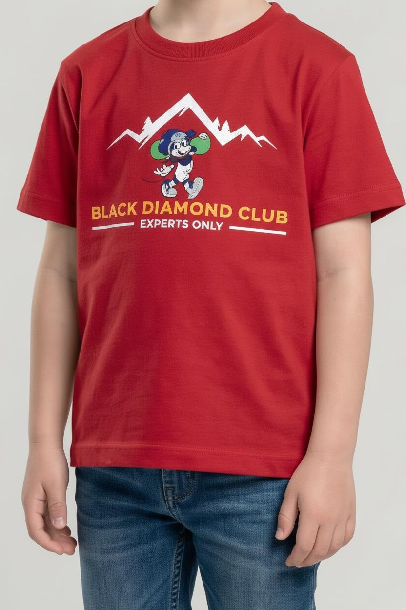 Boys Brick Mickey Mouse Printed T-shirt
