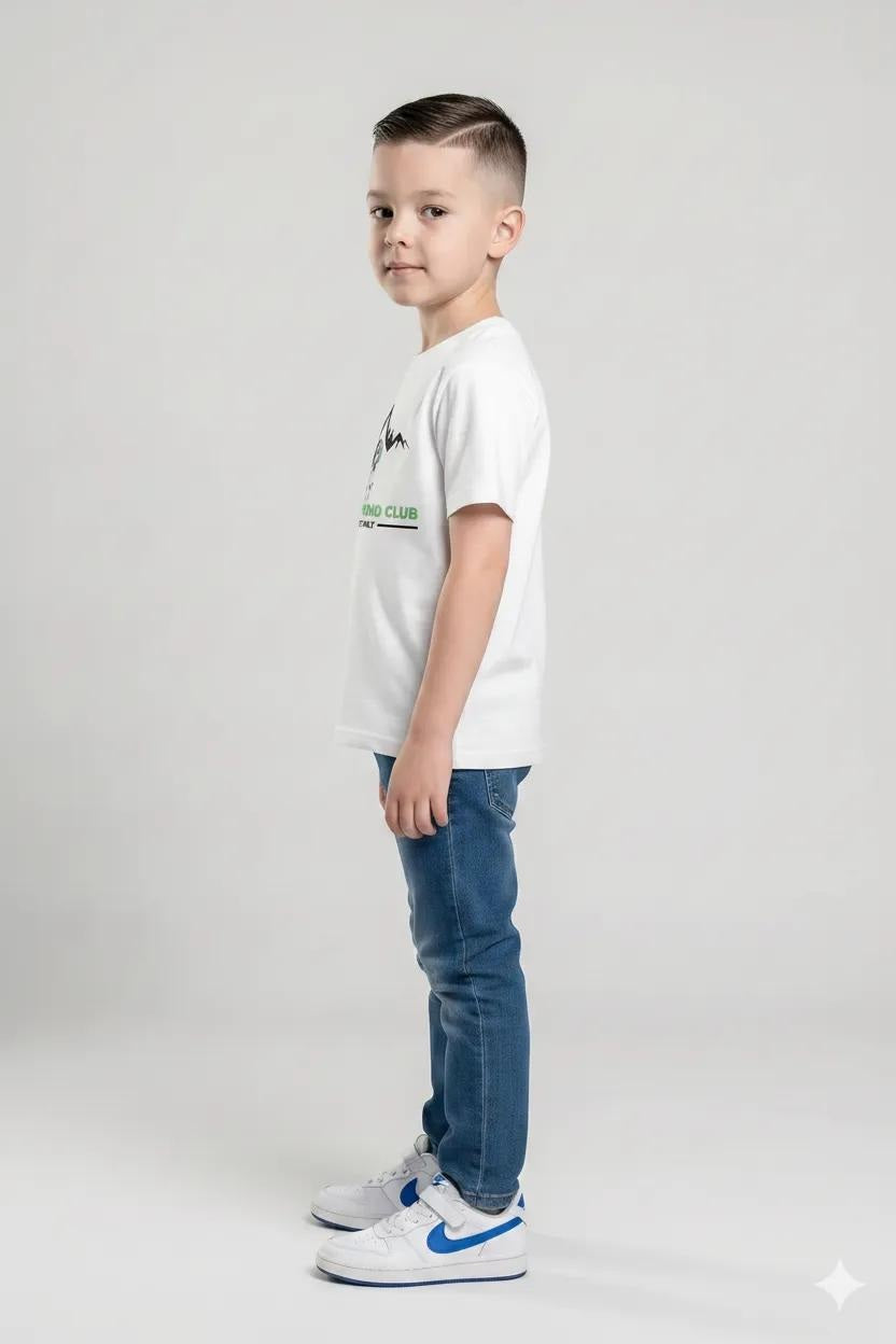 Boys Off White Mickey Mouse Printed T-shirt
