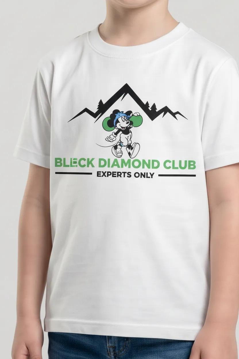 Boys Off White Mickey Mouse Printed T-shirt