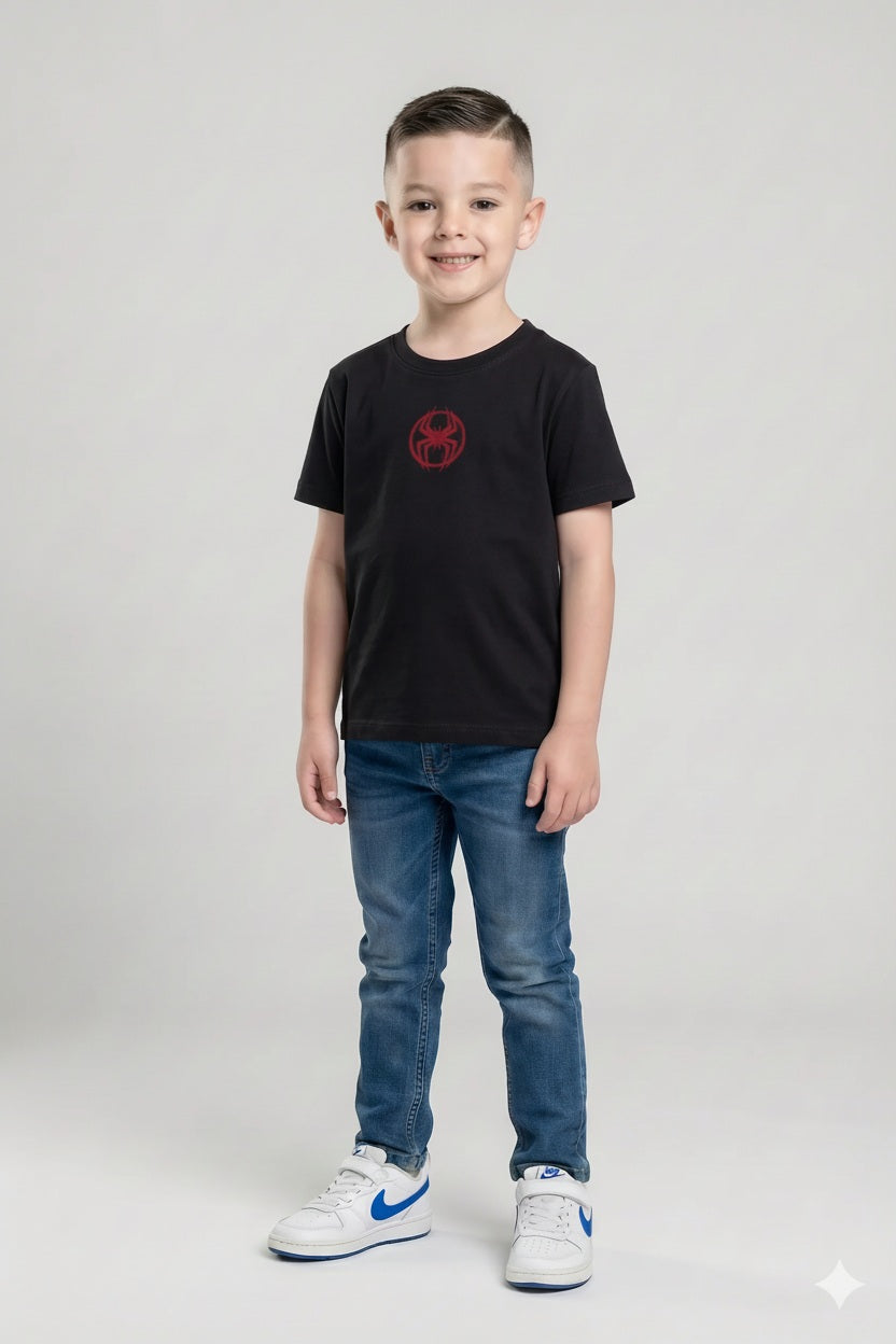 Boys Black Printed T-shirt