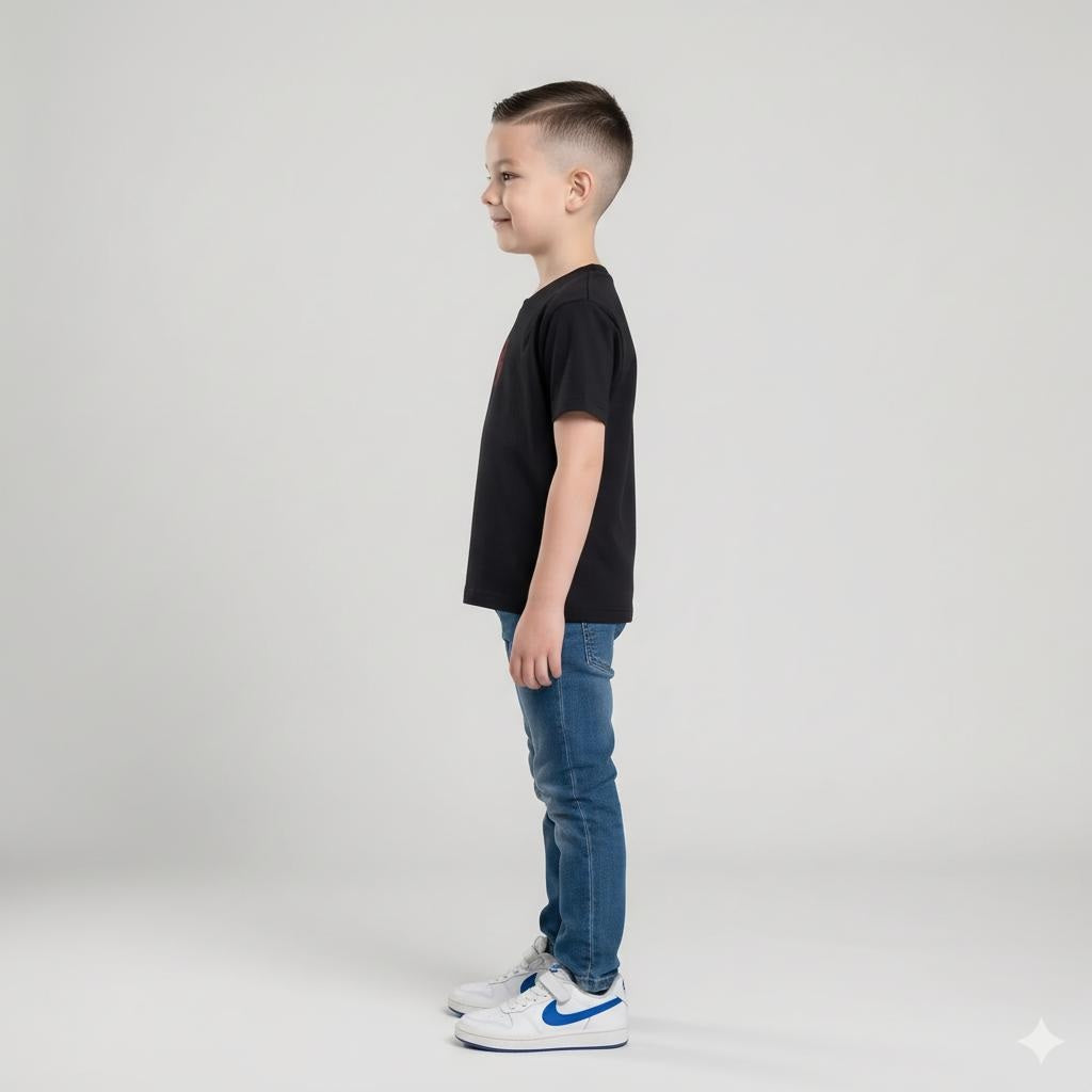 Boys Black Printed T-shirt