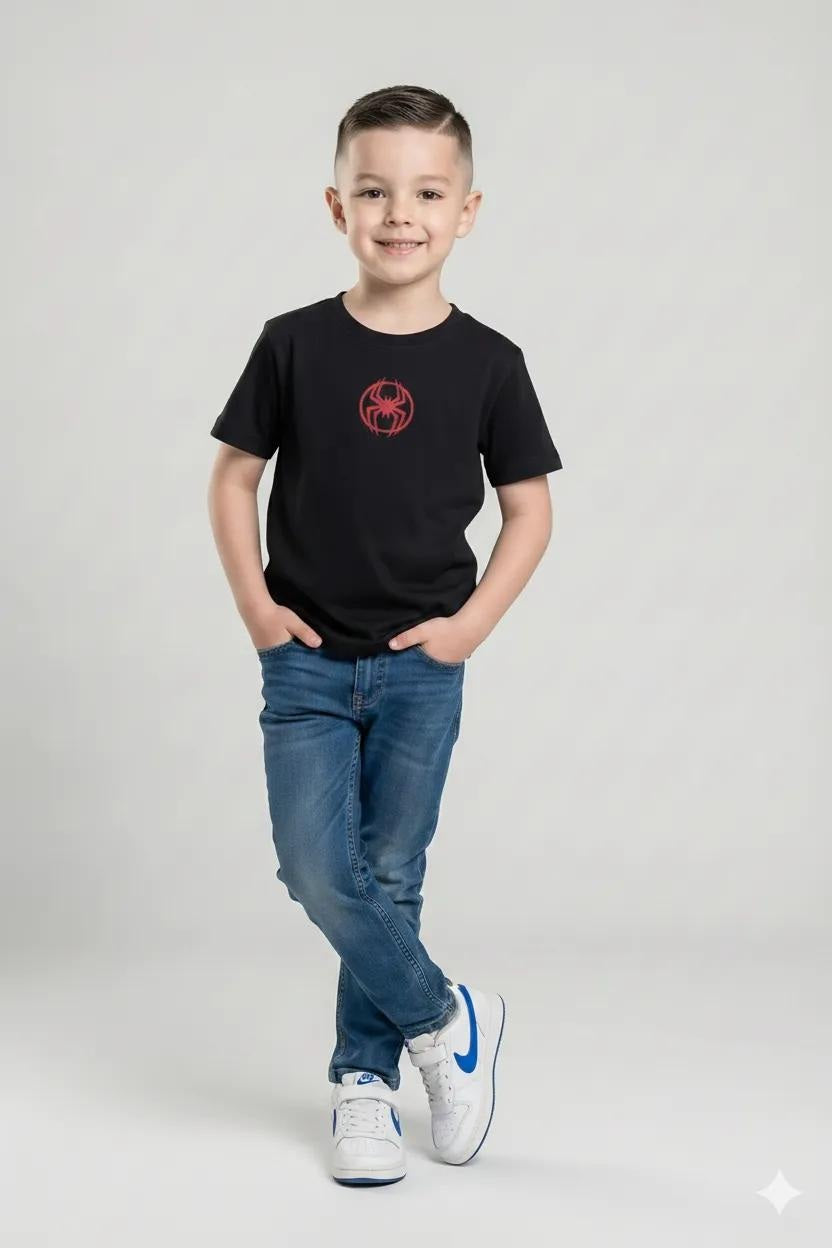 Boys Black Printed T-shirt