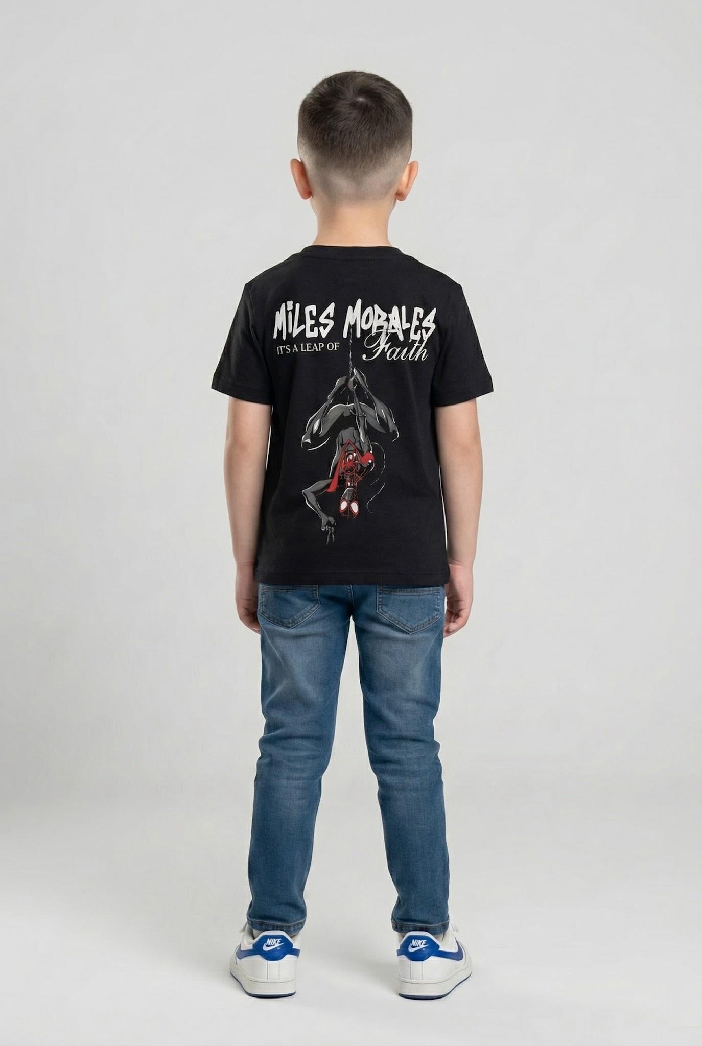 Boys Black Printed T-shirt