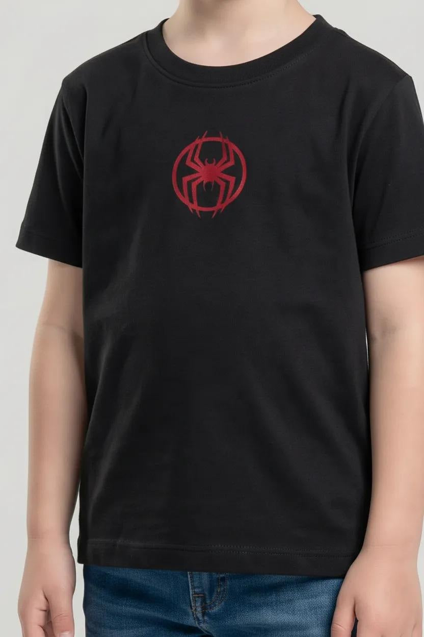 Boys Black Printed T-shirt