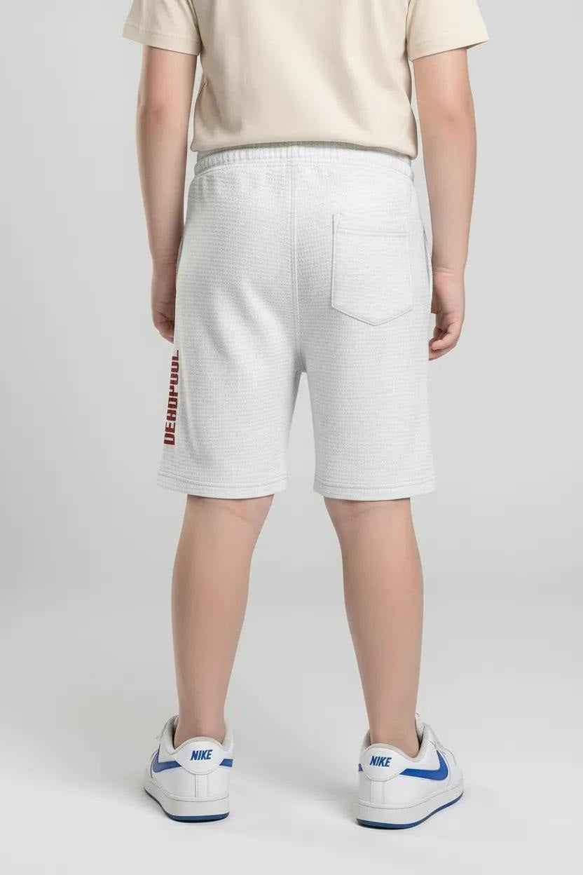 Boy Off White Printed Shorts