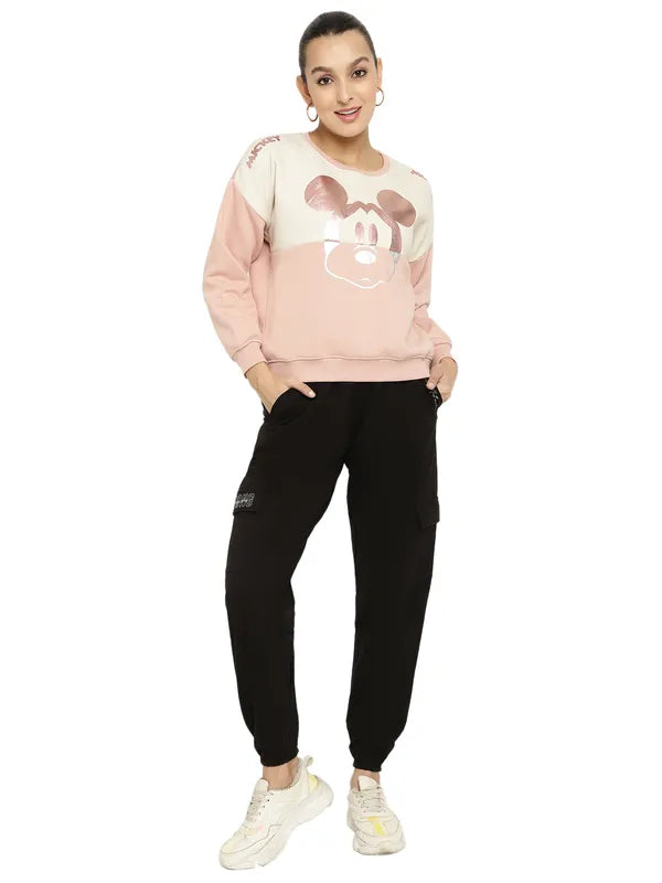 Mettle Women Pink Printed Sweatshirt