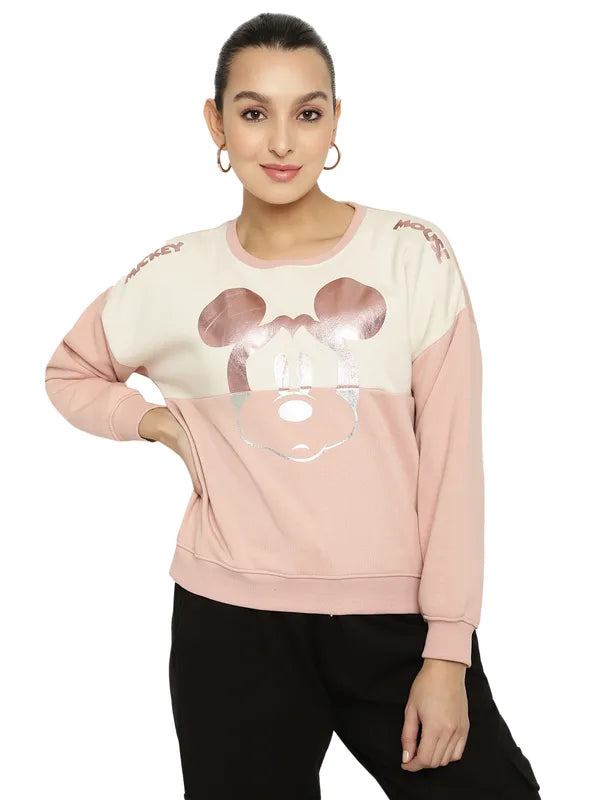 Mettle Women Pink Printed Sweatshirt