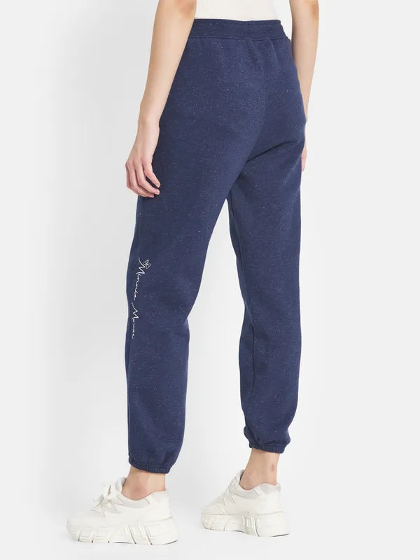 Mettle Women Blue Printed Cotton Jogger