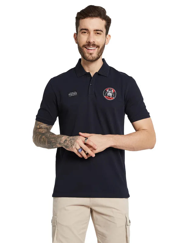 Octave Men Sports Star Wars Polo Collar Applique T-Shirt