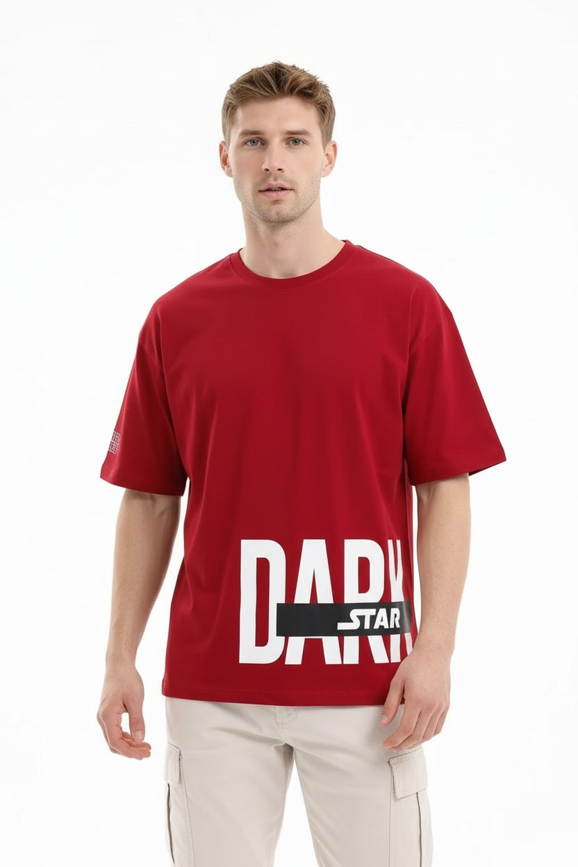 Men Brick Typography Printed Drop-Shoulder Sleeves T-shirt