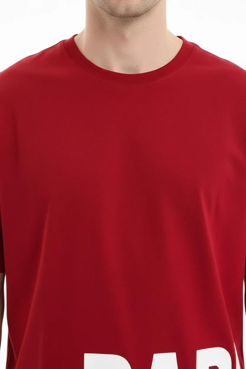 Men Brick Typography Printed Drop-Shoulder Sleeves T-shirt