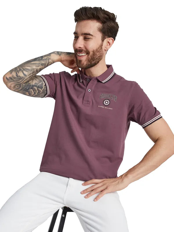 Octave Men Solid Polo Collar T-Shirt