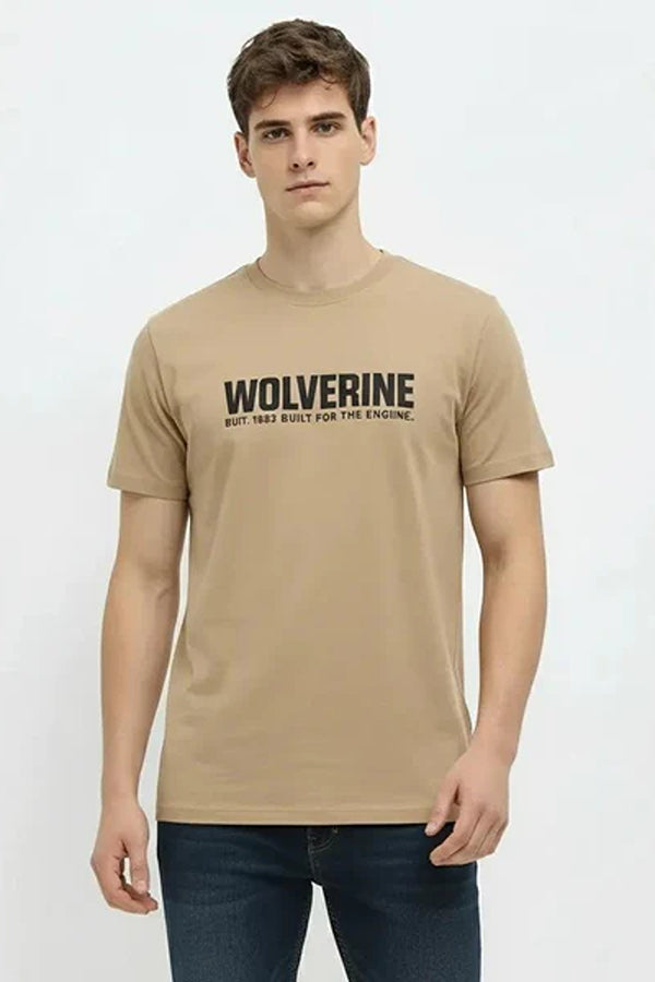 Men Typography Printed Round Neck Cotton T-shirt