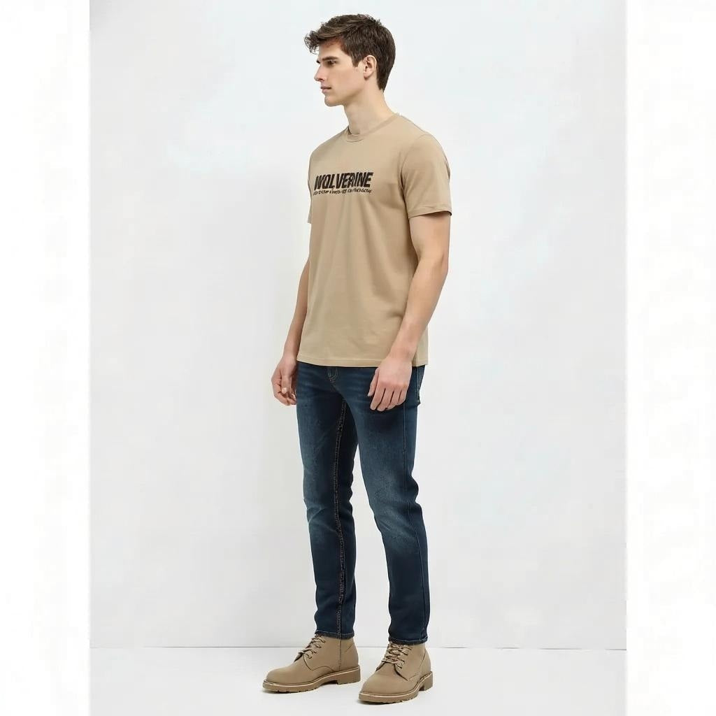 Men Malt Typography Printed Round Neck Cotton T-shirt