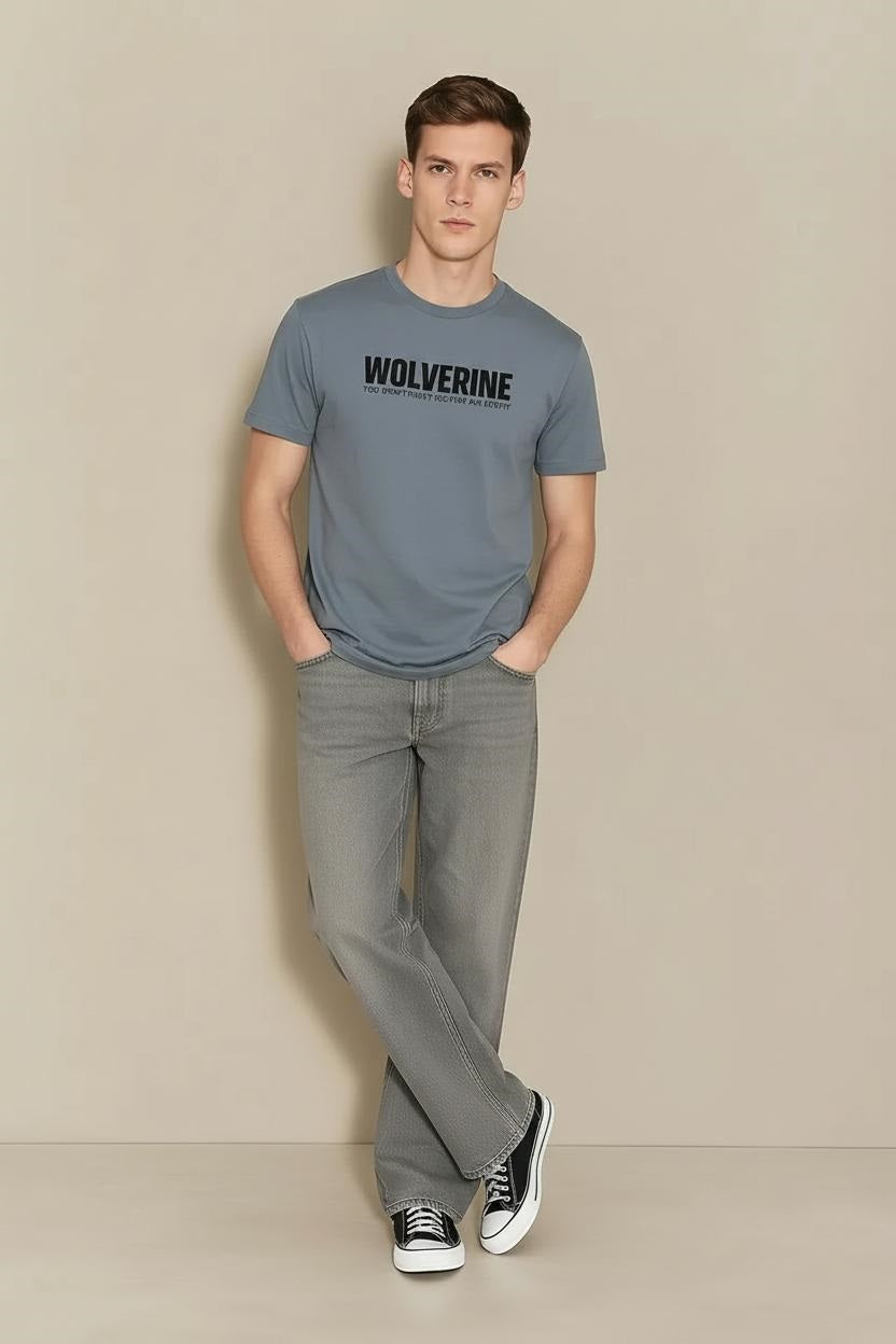 Men Storm Typography Printed Round Neck Cotton T-shirt