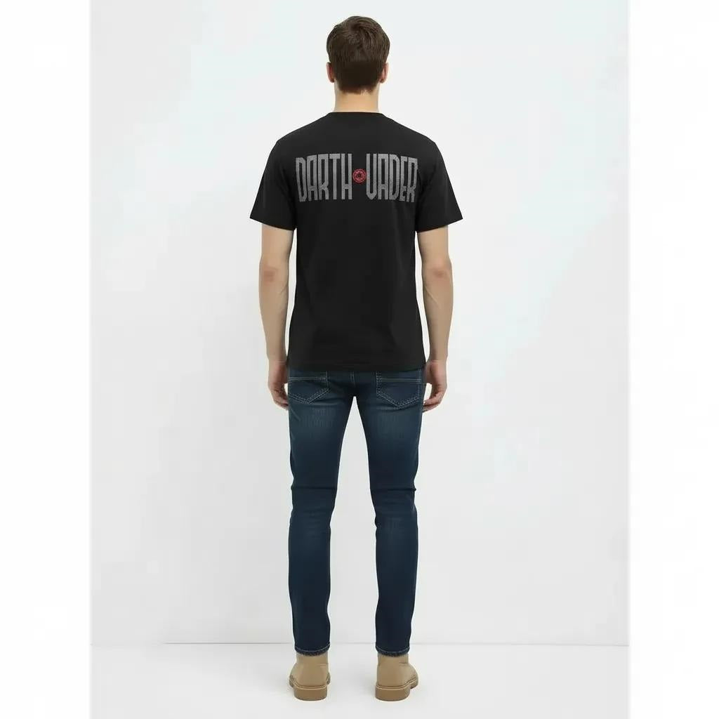 Men Black Typography Printed Round Neck Cotton T-shirt
