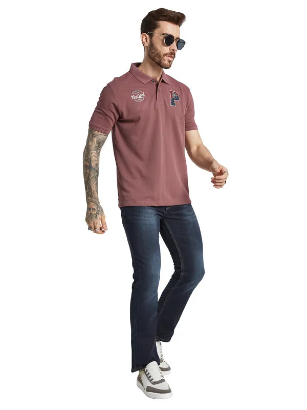 Octave Men Polo Collar Applique T-Shirt