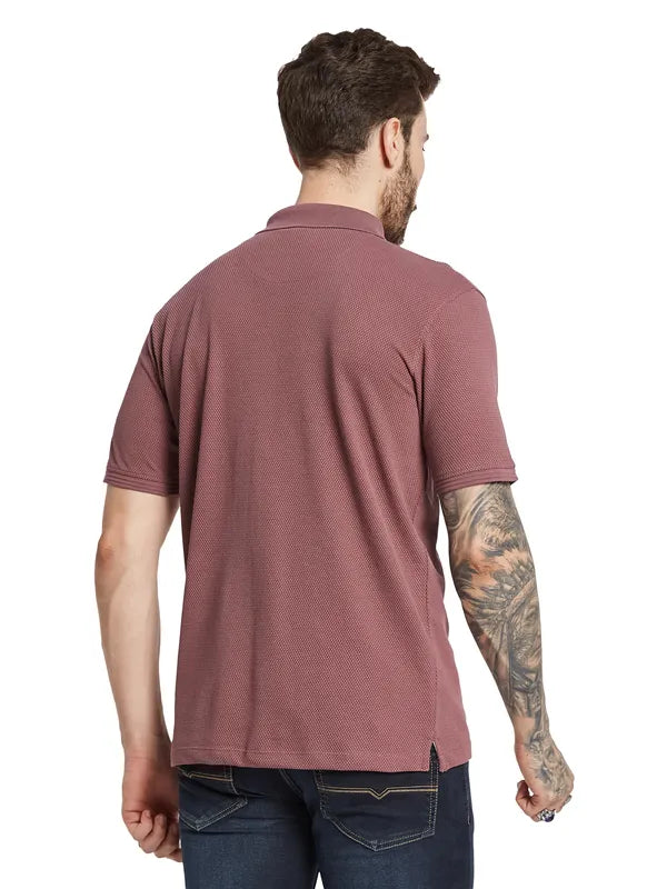 Octave Men Polo Collar Applique T-Shirt