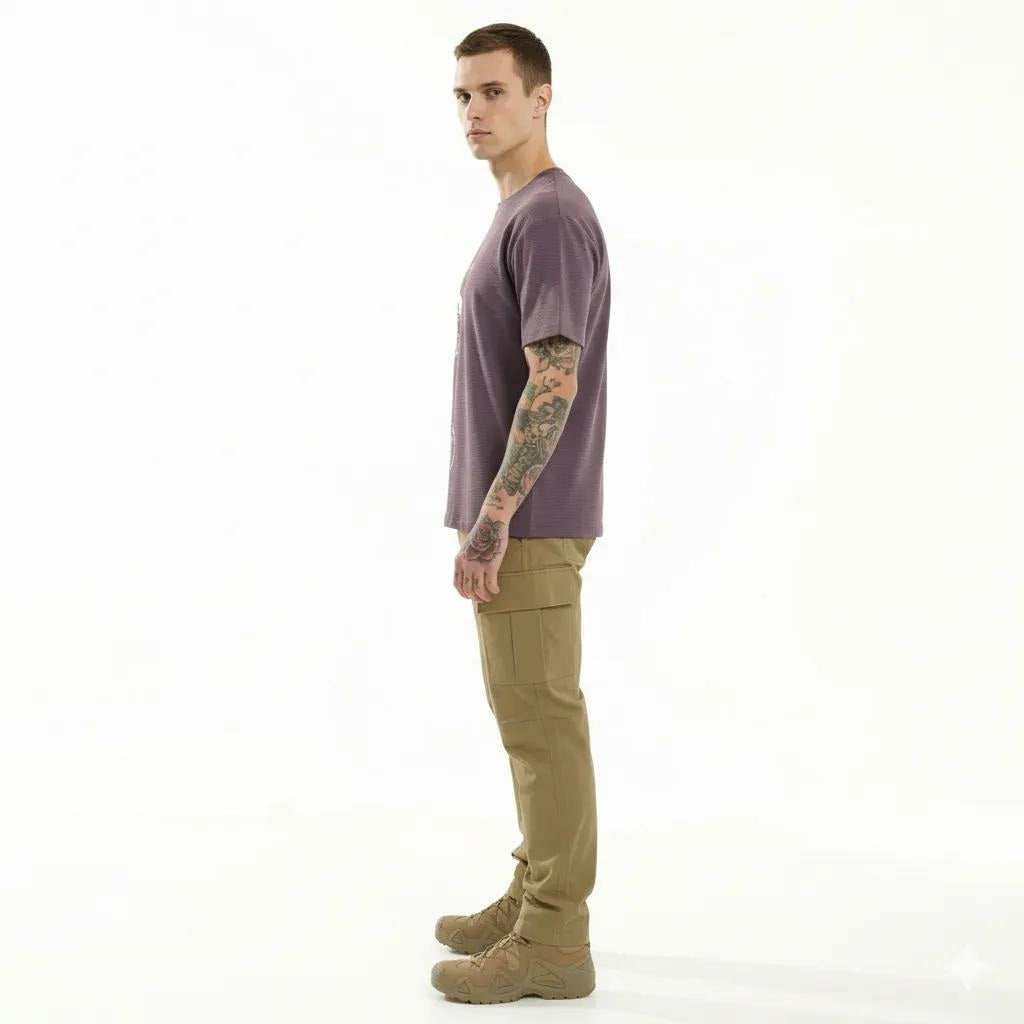 Men Black Currant Printed T-shirt