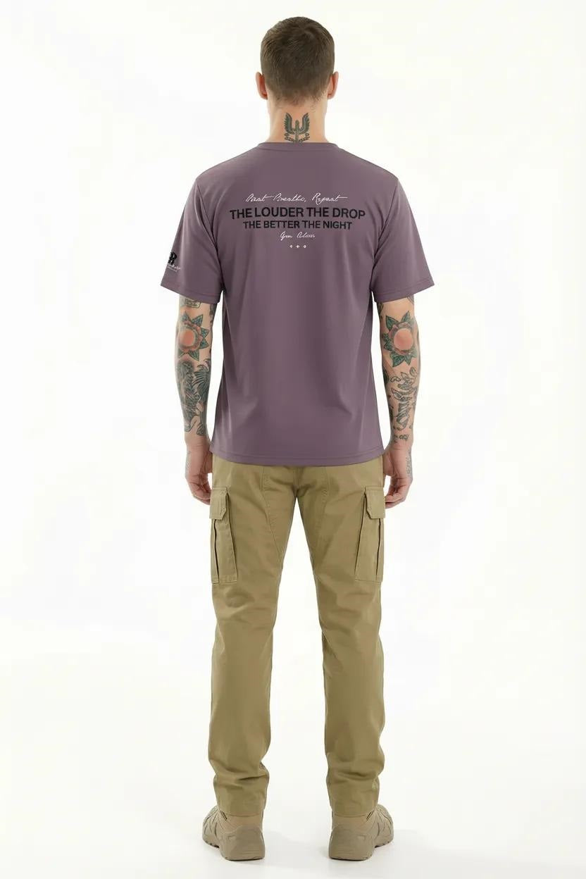 Men Black Currant Printed T-shirt
