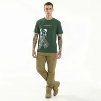 Men Bottle Green Mickey Mouse Printed T-shirt