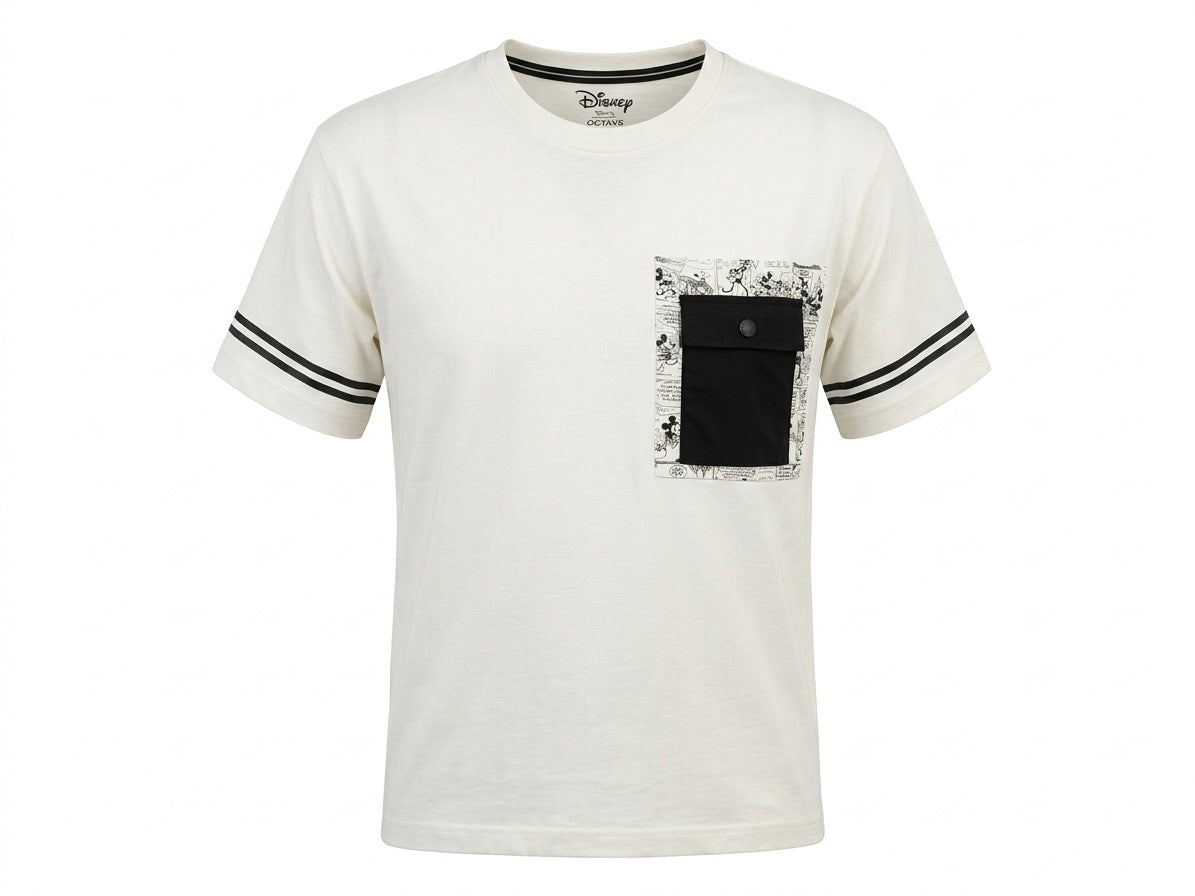 Octave Men Off White Printed T-shirt