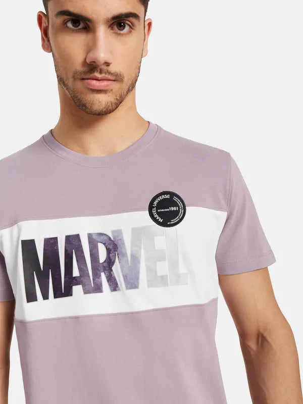 Marvel Chest Print With Badge Cotton T-Shirt