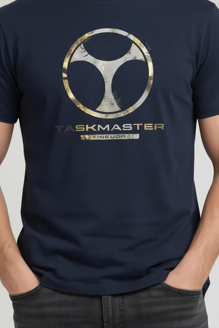 Men Navy Printed Round Neck T-shirt