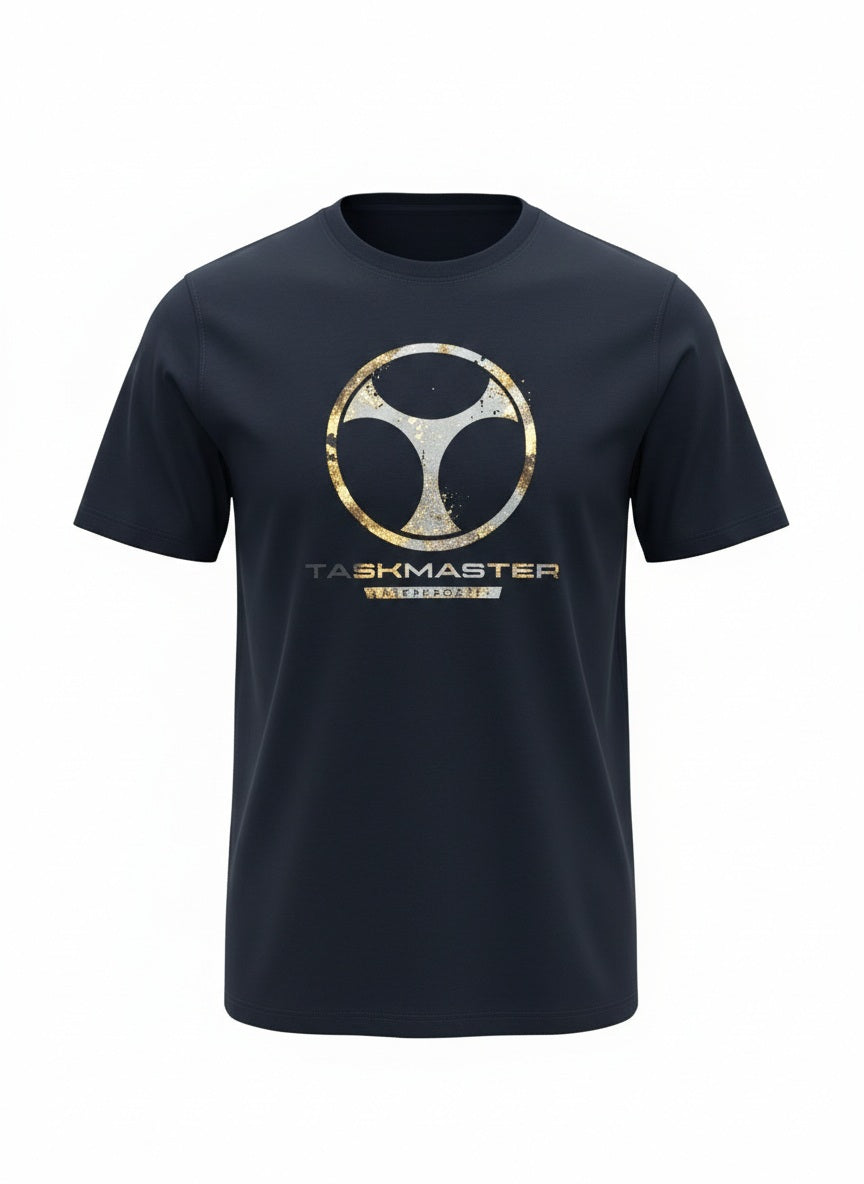 Men Navy Printed Round Neck T-shirt