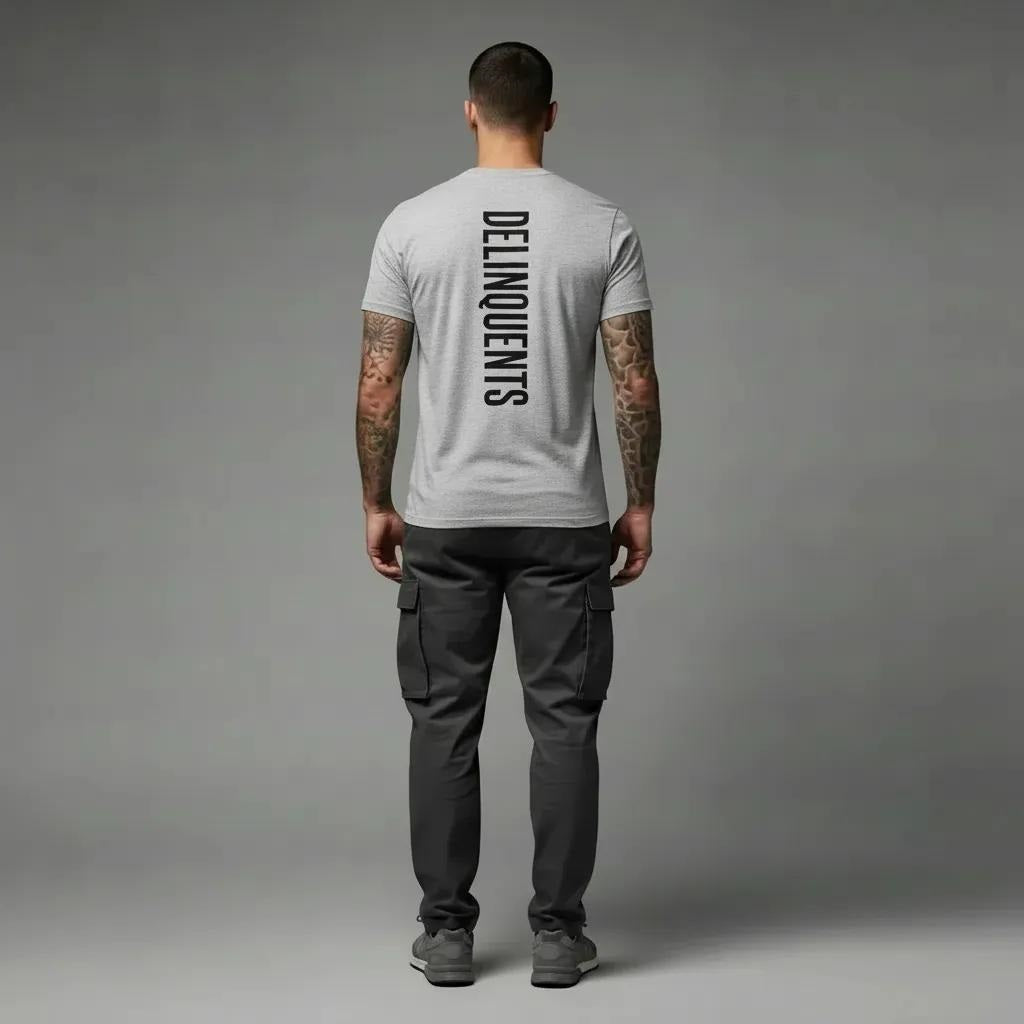 Men Grey Melange Graphic Printed Cotton T-shirt