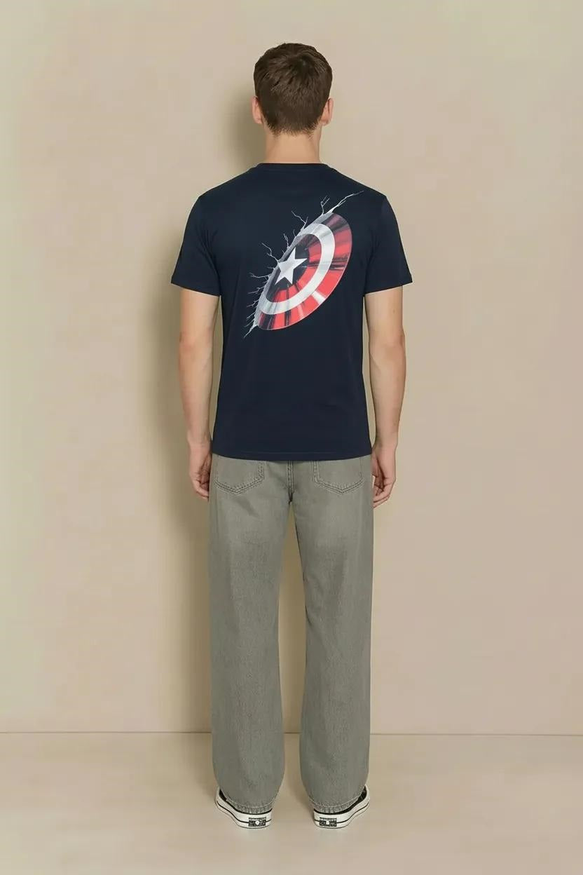 Men Captain America Printed T-shirt