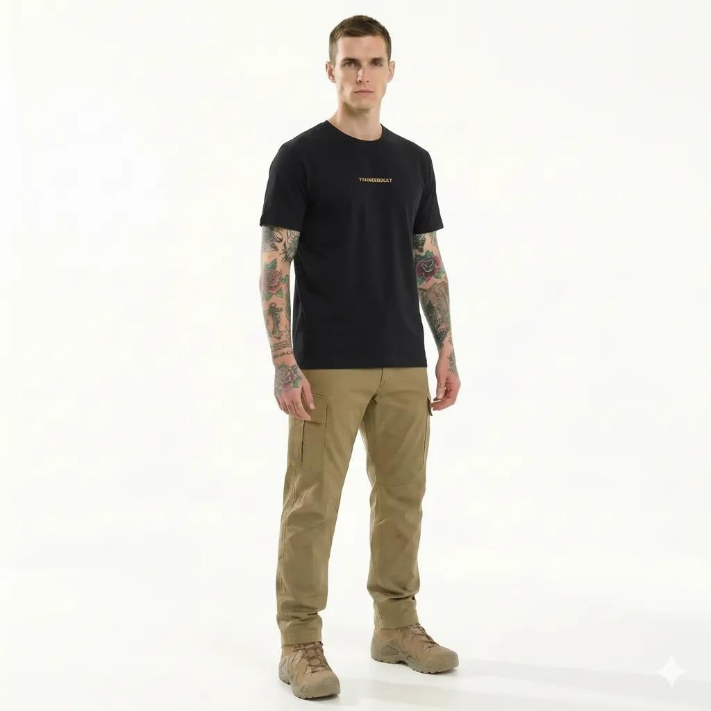 Octave Men Black Printed T-shirt