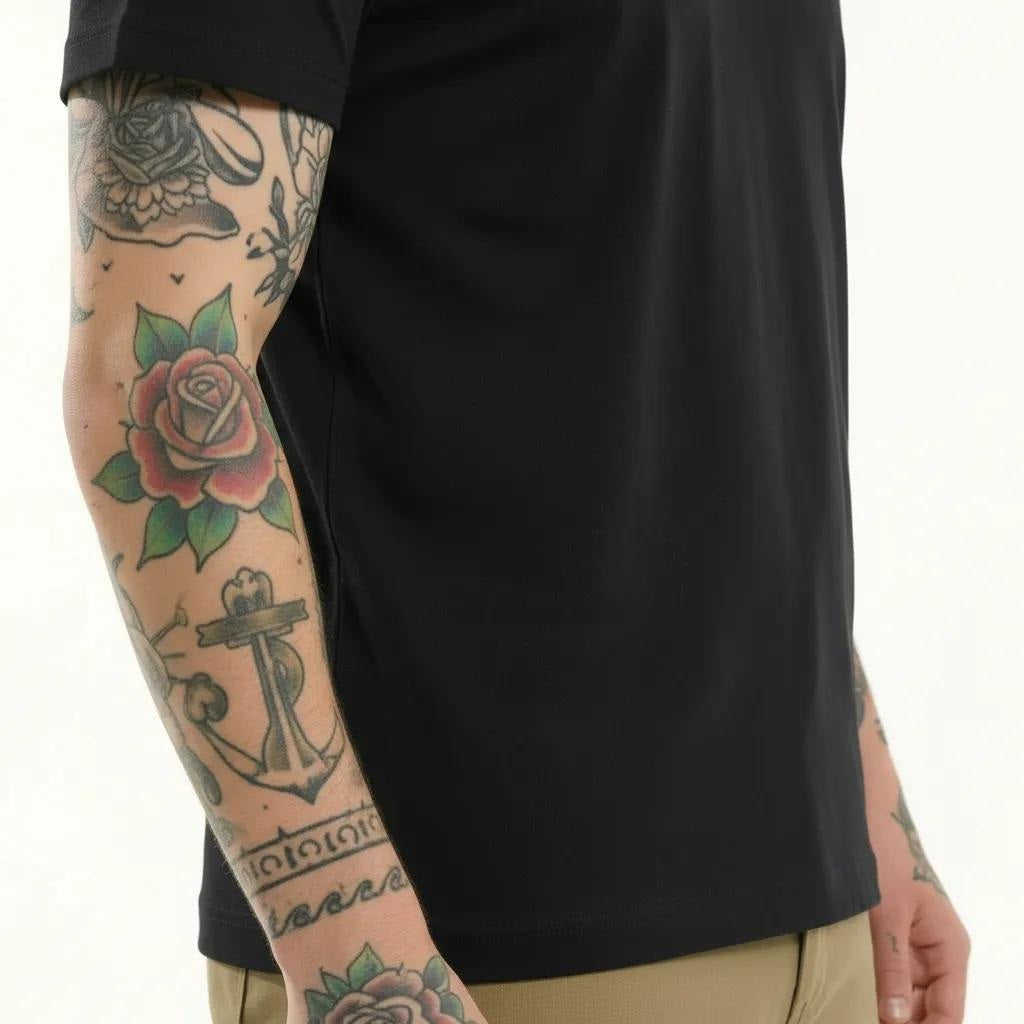 Octave Men Black Printed T-shirt