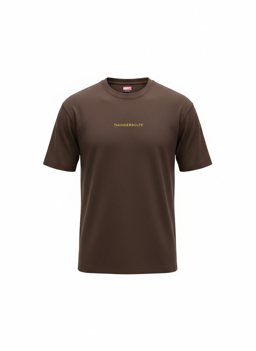 Men Coffee Printed Round Neck T-shirt